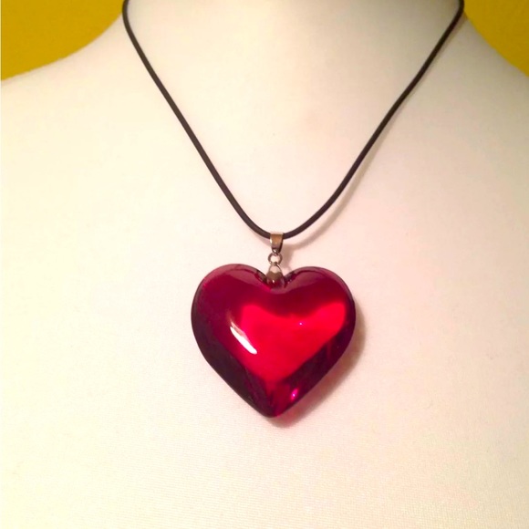 Large Red Heart Necklace - Picture 1 of 1